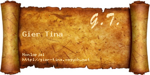Gier Tina névjegykártya
